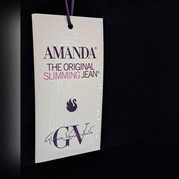 Gloria Vanderbilt Amanda Slimming Black Jean Pant Sz 6 New - Picture 2 of 6